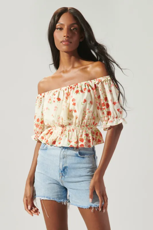 Love Bomb Edith Off the Shoulder Ruffle Top sold by Sugarlips