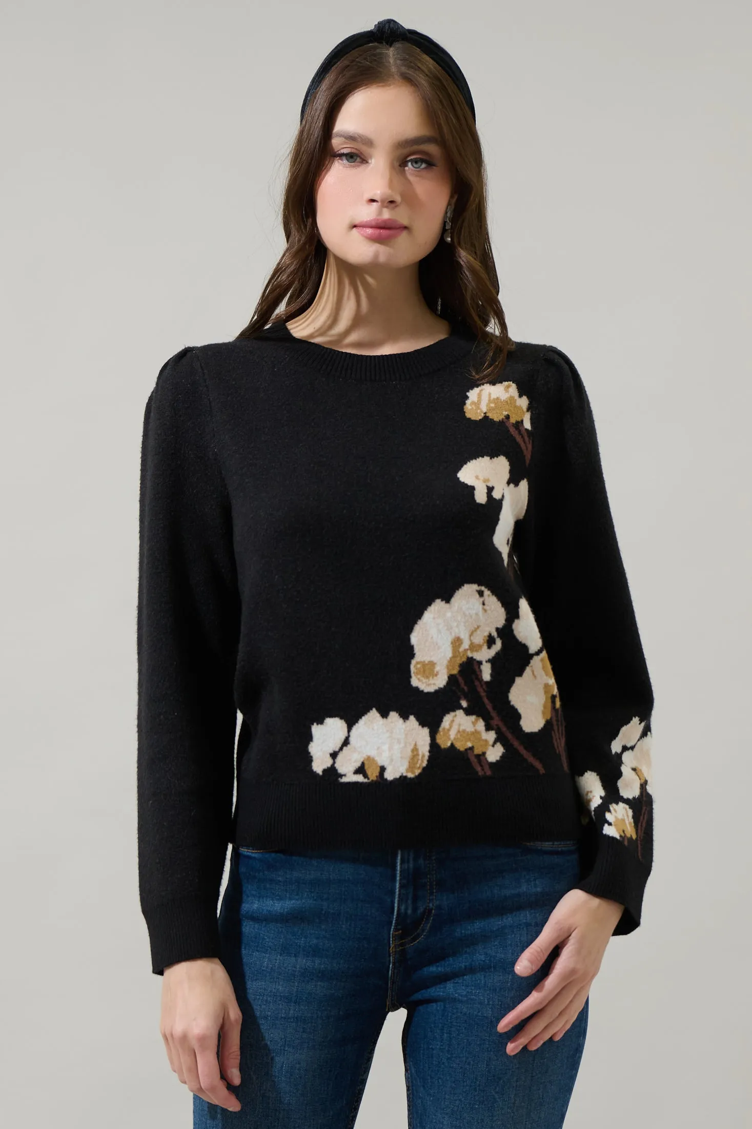 Nathalia Floral Long Sleeve Sweater sold by Sugarlips