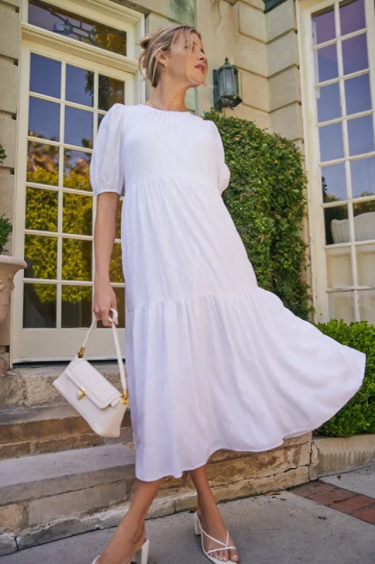 Bastille Back Tie Tiered Midi Dress sold by Sugarlips