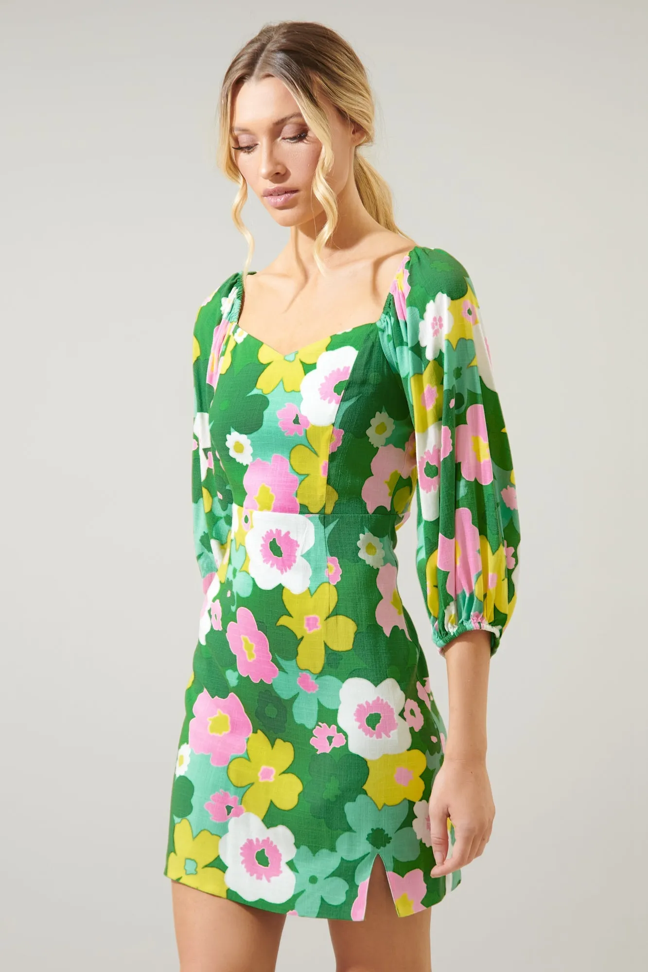 Wrenly Floral Avana Mini Sheath Dress sold by Sugarlips product image thumbnail 3