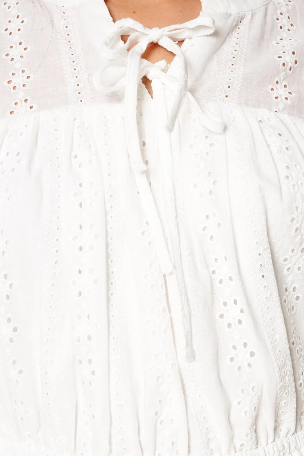 Is It Love Eyelet Mini Peasant Dress sold by Sugarlips product image thumbnail 2