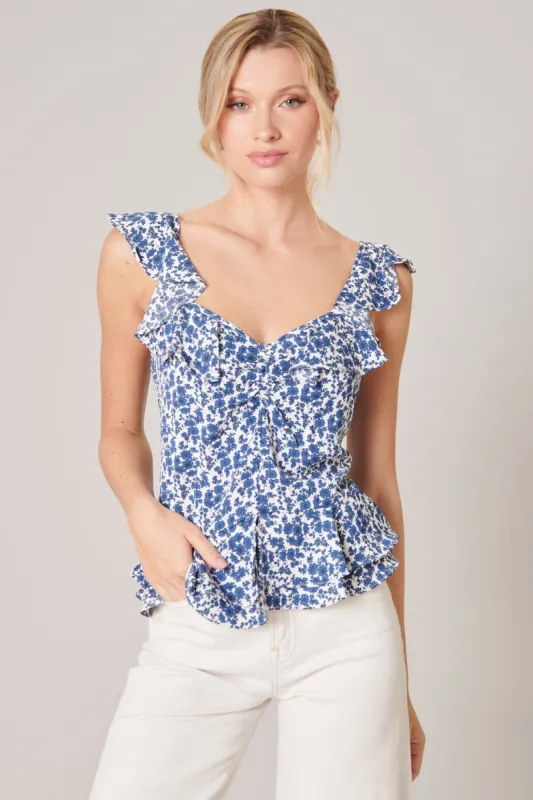 Alice Floral Ruffle Top sold by Sugarlips
