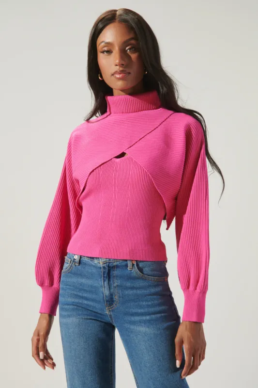 Yoli Joint Turtleneck Shrug Cami Sweater sold by Sugarlips
