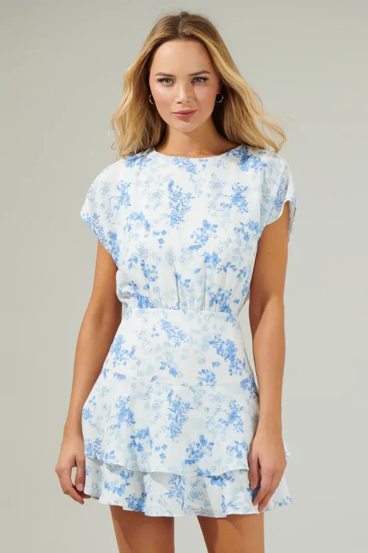 Katarini Floral Print Ruffled Mini Dress sold by Sugarlips