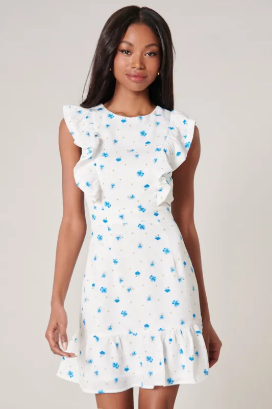 Pacifica Floral Ruffle Mini Dress sold by Sugarlips