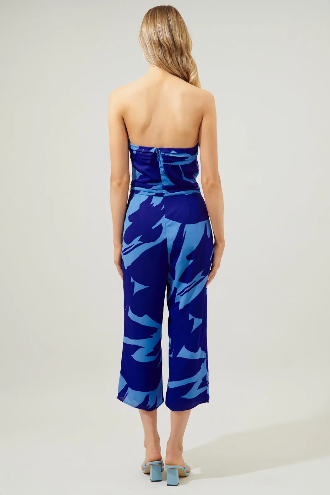 Big Wave Free Flow Strapless Pleated Cropped Jumpsuit sold by Sugarlips product image thumbnail 2