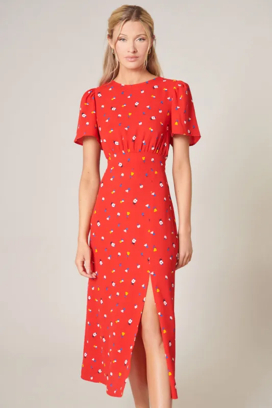 Mon Cheri Bloom Floral Midi Dress sold by Sugarlips
