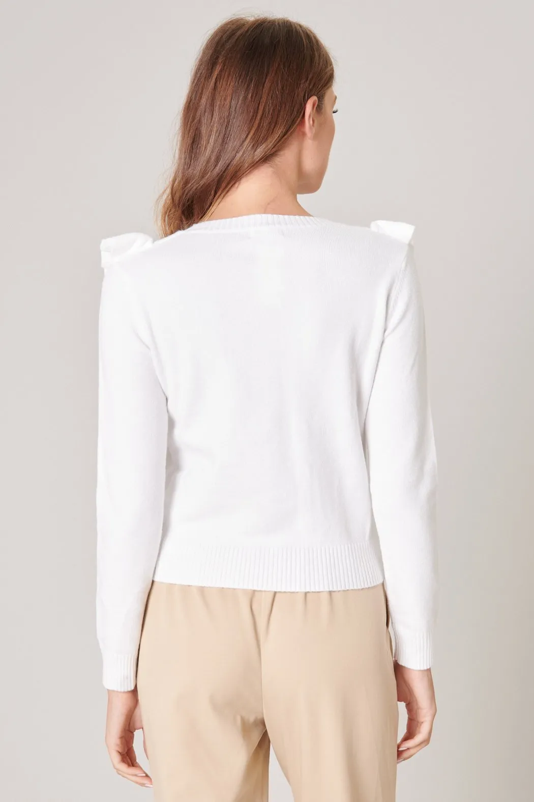 Wildfire Cable Knit Ruffle Sweater sold by Sugarlips product image thumbnail 5