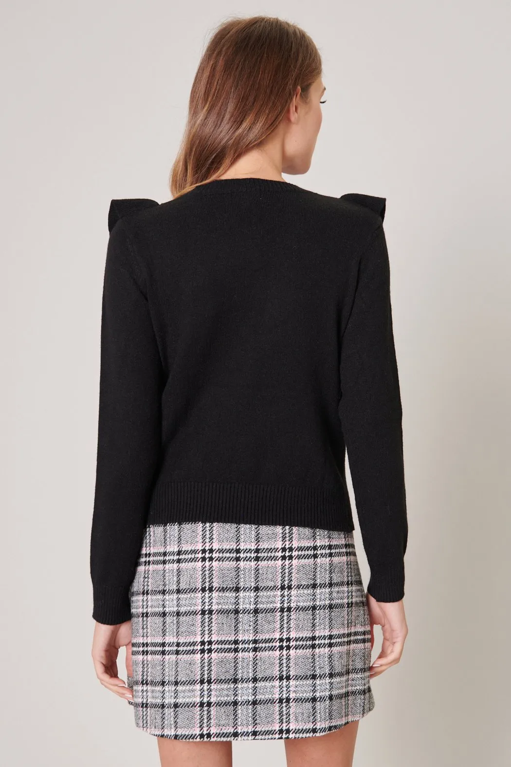 Wildfire Cable Knit Ruffle Sweater sold by Sugarlips product image thumbnail 2