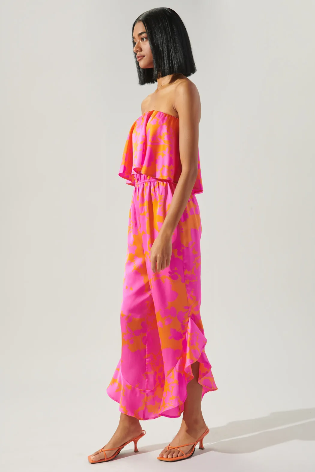 Lava Flow Strapless Wide Leg Jumpsuit sold by Sugarlips product image thumbnail 3