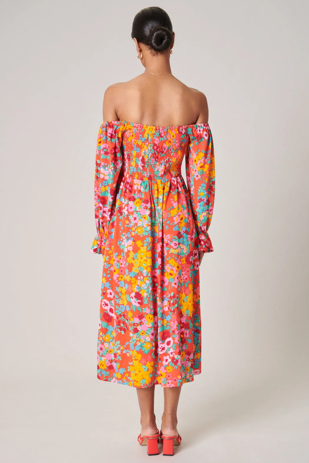 Francesca Wildflower Denni Smocked Midi Dress sold by Sugarlips product image thumbnail 2