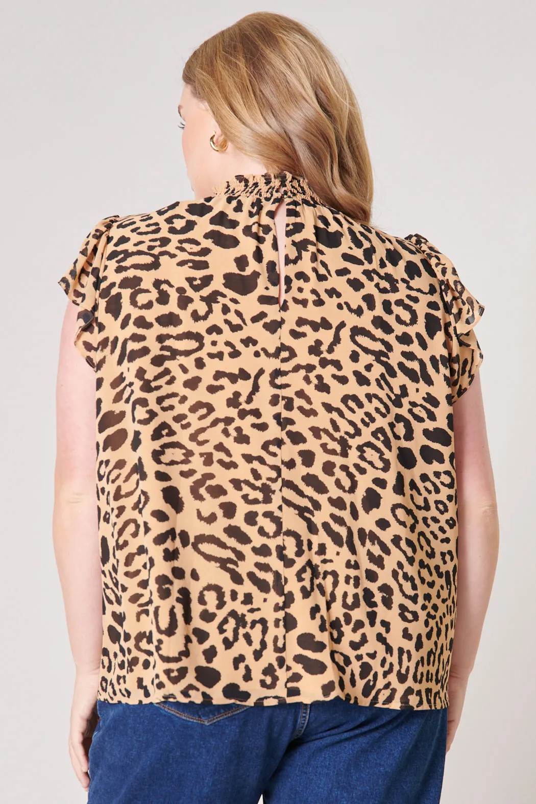 Java Leopard Sun Up Mock Neck Blouse Curve sold by Sugarlips product image thumbnail 2