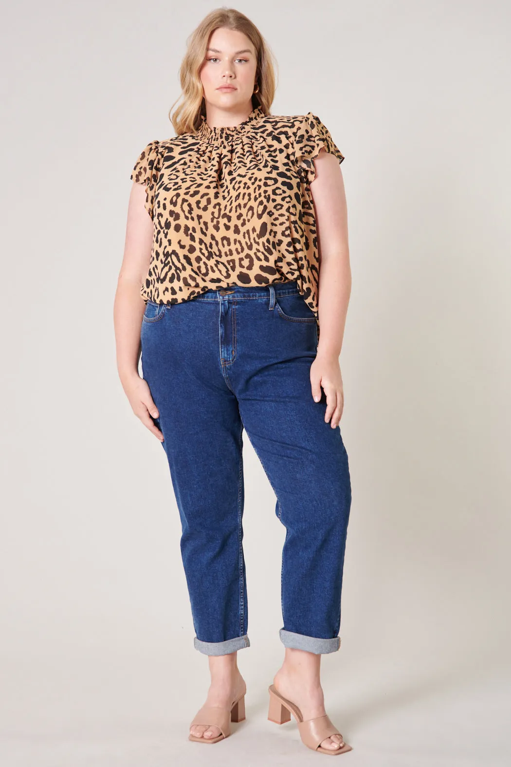 Java Leopard Sun Up Mock Neck Blouse Curve sold by Sugarlips product image thumbnail 4