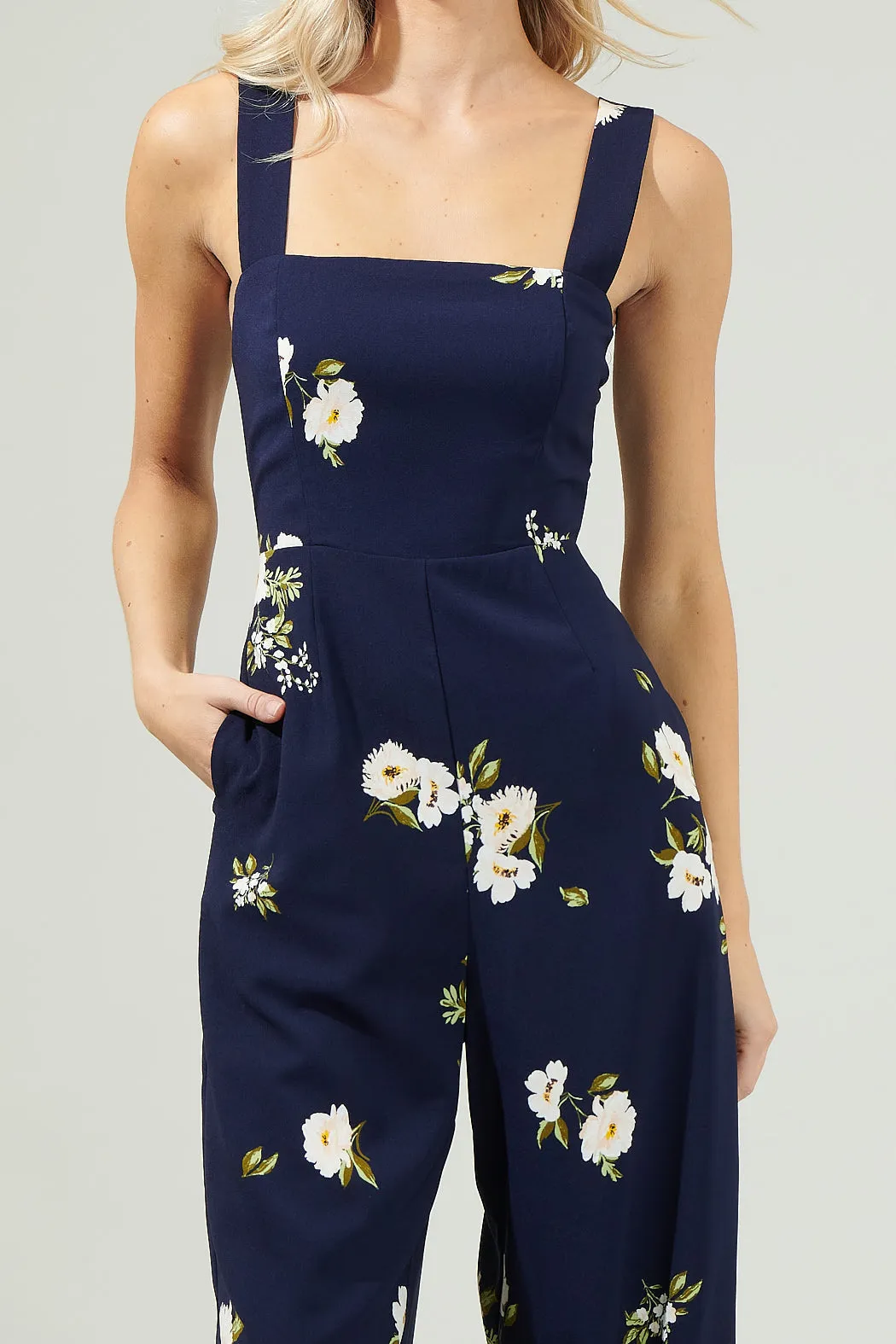 Arlene Floral Smocked Jumpsuit sold by Sugarlips product image thumbnail 4