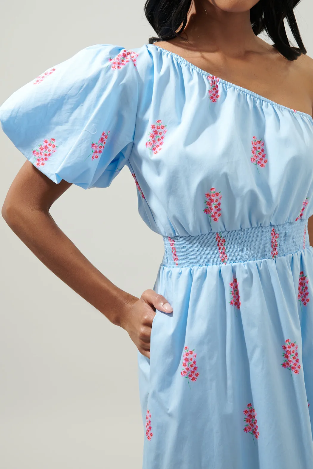 Gelato Floral Bridgette One Shoulder Midi Dress sold by Sugarlips product image thumbnail 4