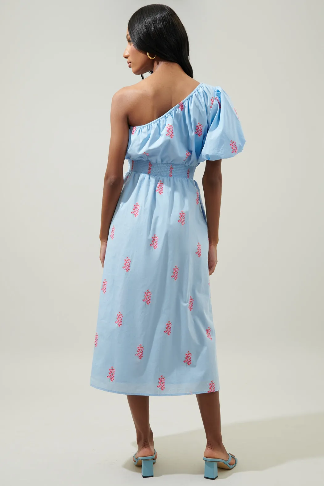Gelato Floral Bridgette One Shoulder Midi Dress sold by Sugarlips product image thumbnail 2