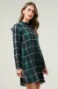 Sweet Beyond Long Sleeve Plaid Mini Dress sold by Sugarlips