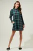 Sweet Beyond Long Sleeve Plaid Mini Dress sold by Sugarlips