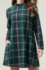 Sweet Beyond Long Sleeve Plaid Mini Dress sold by Sugarlips