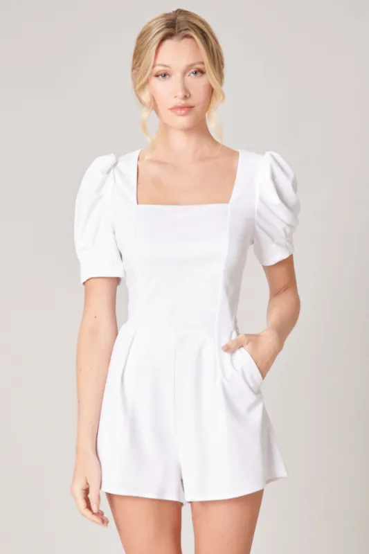 Of the Essence Back Cutout White Romper sold by Sugarlips