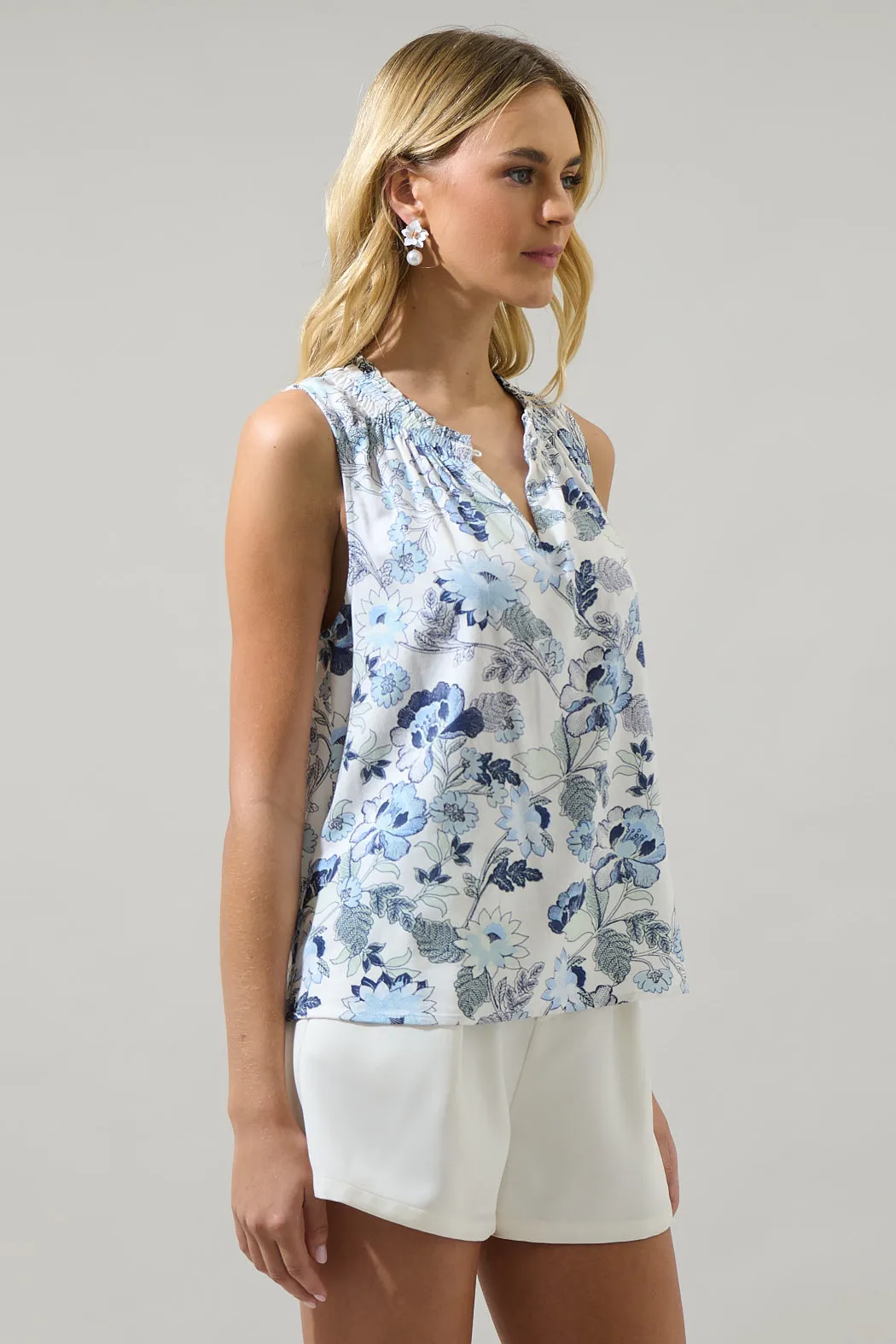 Wrenley Garden Floral True Smocked Blouse sold by Sugarlips product image thumbnail 4