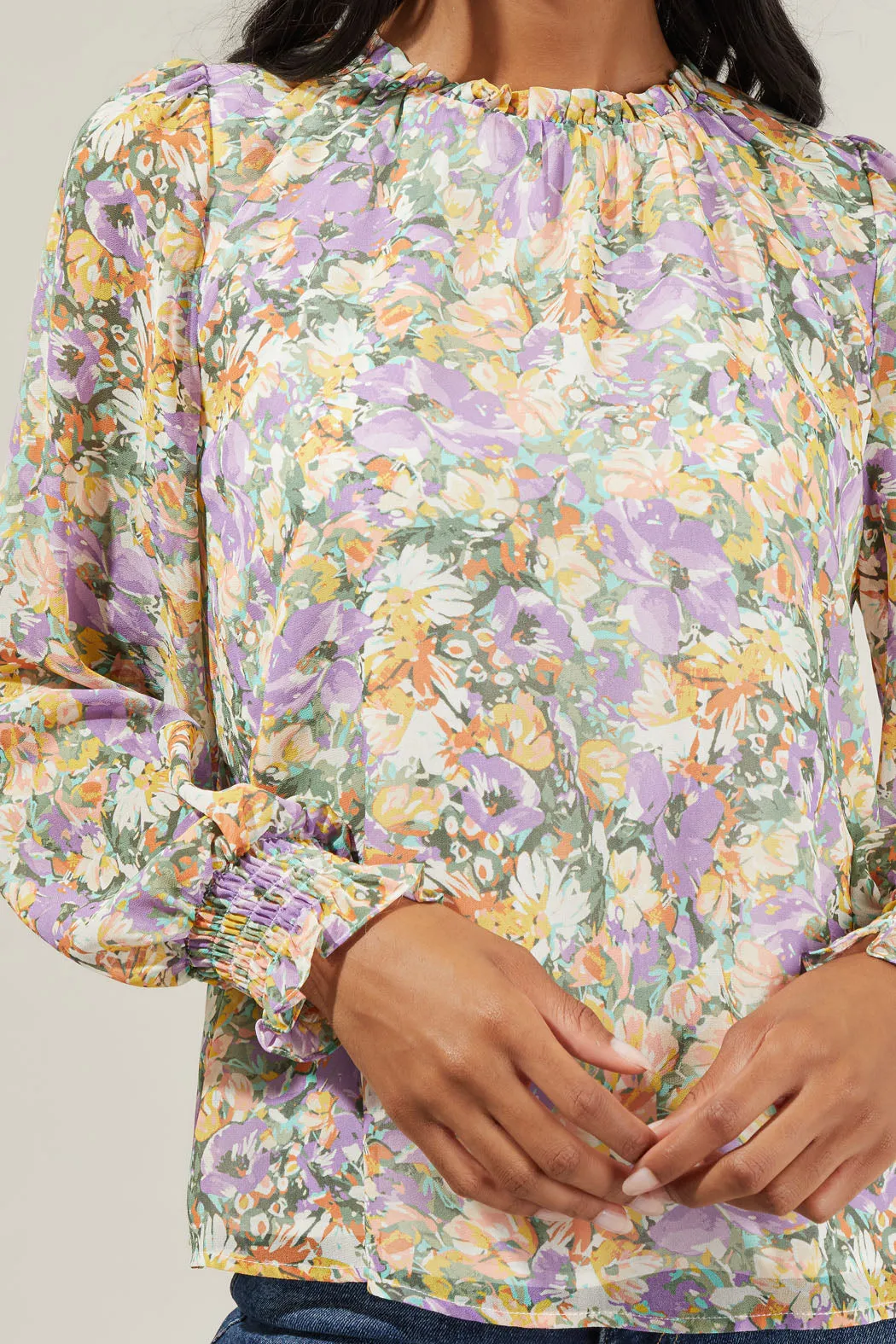 Liane Floral Long Sleeve Blouse sold by Sugarlips product image thumbnail 5