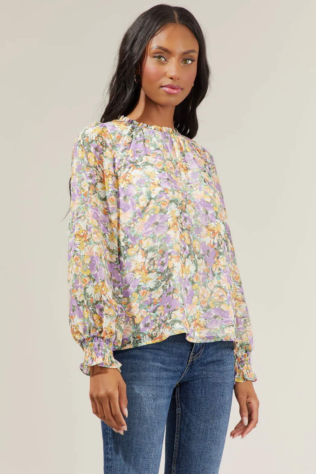 Liane Floral Long Sleeve Blouse sold by Sugarlips product image thumbnail 3