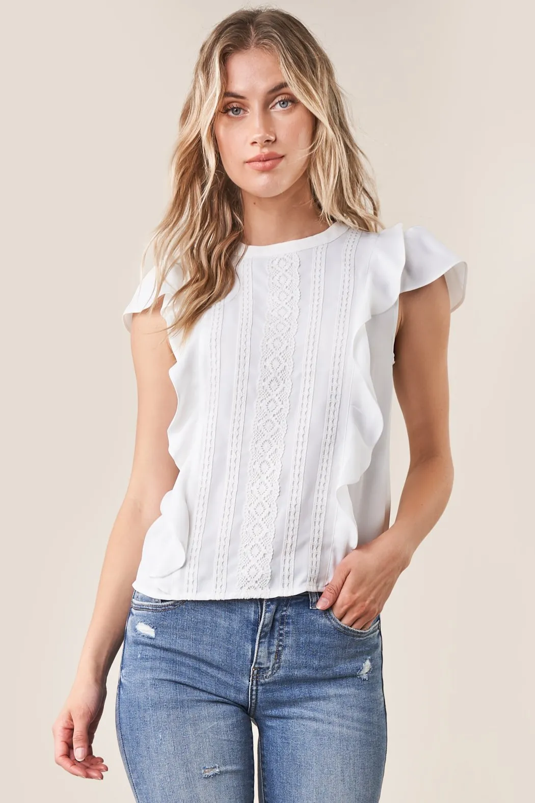 Santee Lace Inset Top sold by Sugarlips