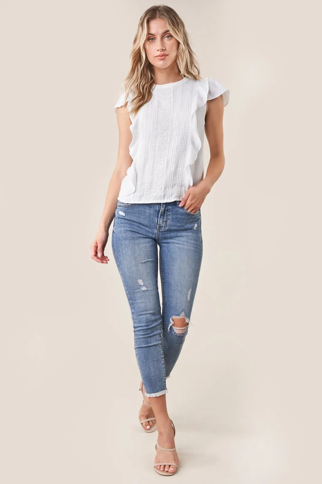 Santee Lace Inset Top sold by Sugarlips product image thumbnail 4