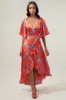 Poppy Floral Abelia Hi-Low Maxi Dress sold by Sugarlips