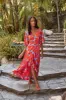 Poppy Floral Abelia Hi-Low Maxi Dress sold by Sugarlips