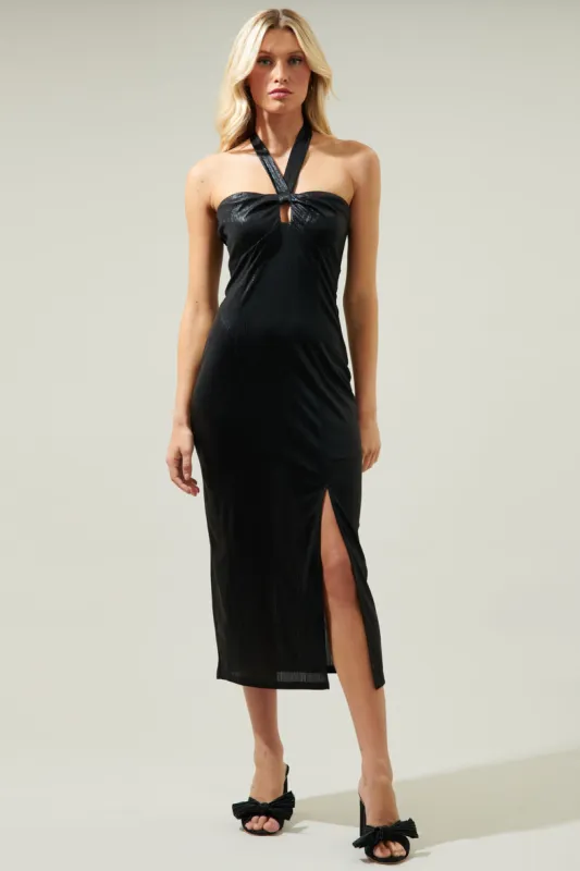 Beyond Classy Halter Midi Dress sold by Sugarlips