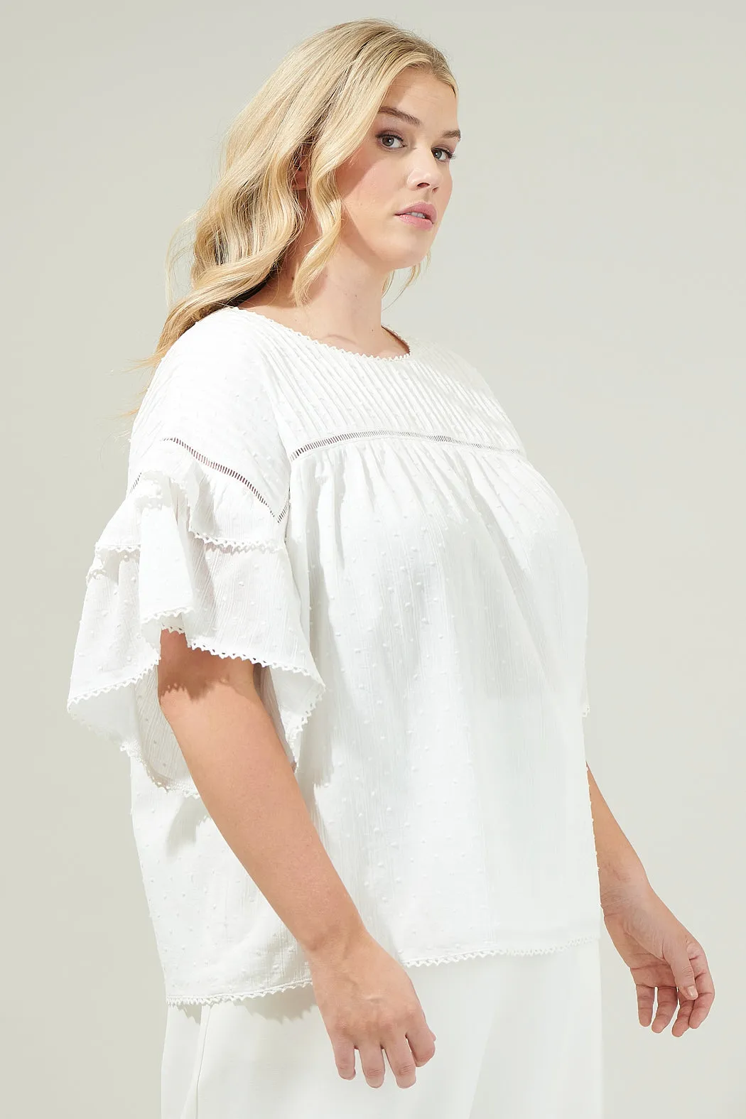 Leah Lace Ruffle Blouse Curve sold by Sugarlips product image thumbnail 4