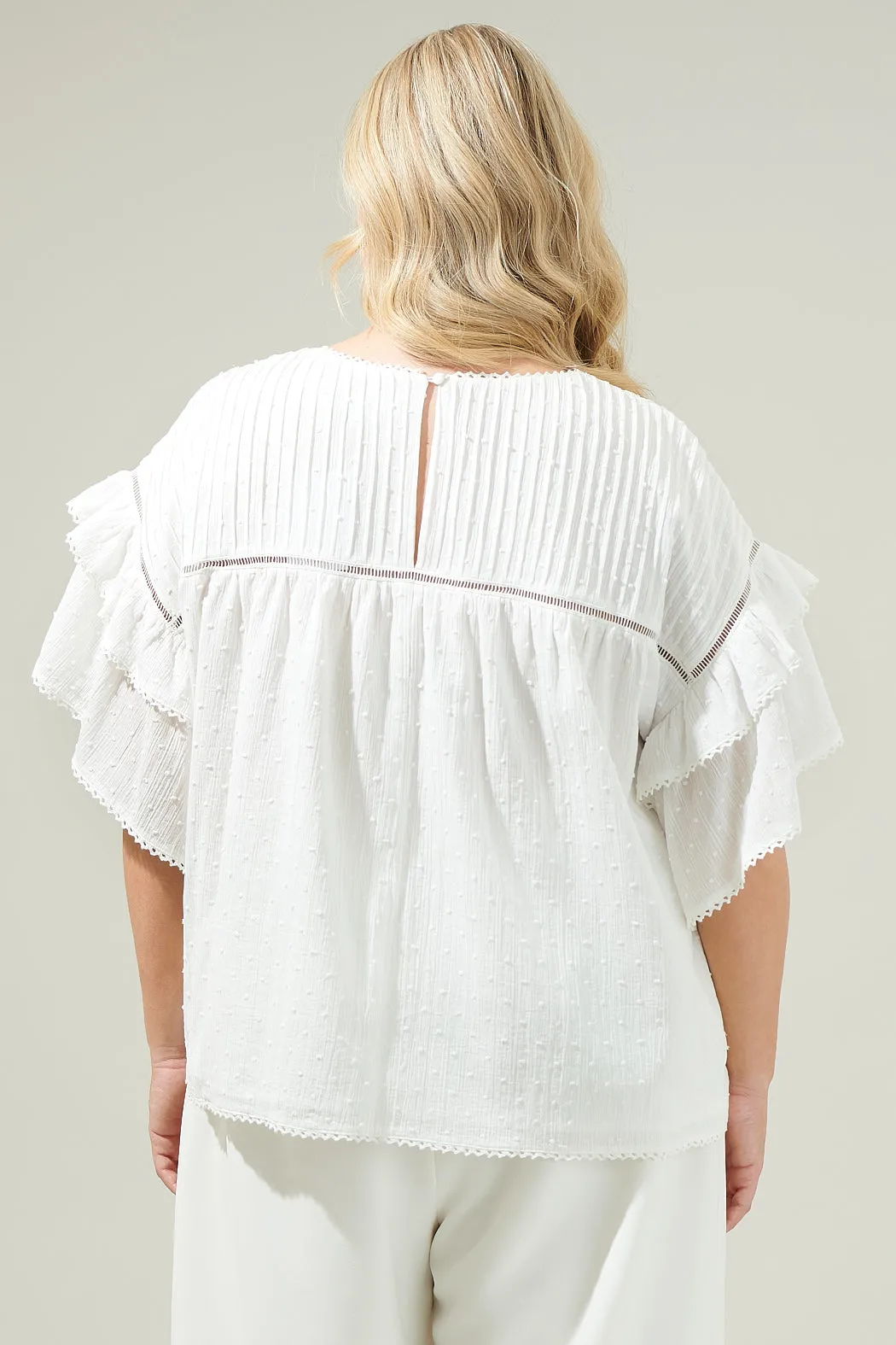 Leah Lace Ruffle Blouse Curve sold by Sugarlips product image thumbnail 2