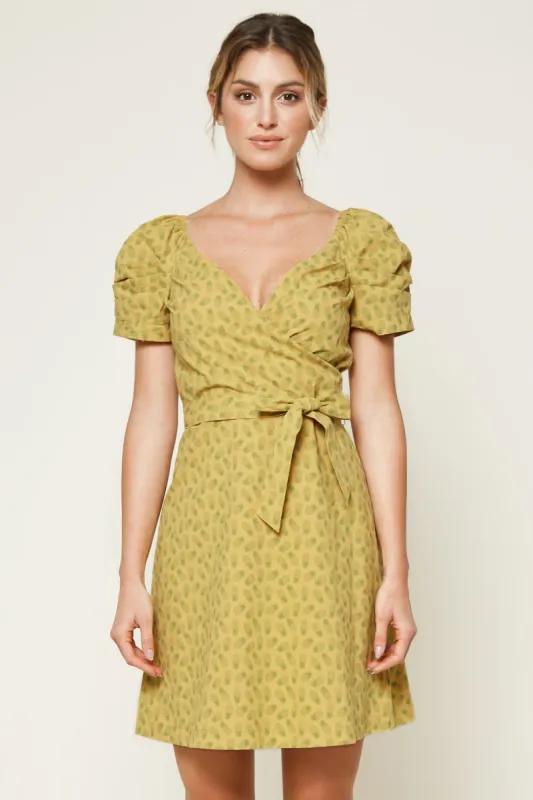 Hawaiian Pineapple Print Puff Sleeve Mini Dress sold by Sugarlips