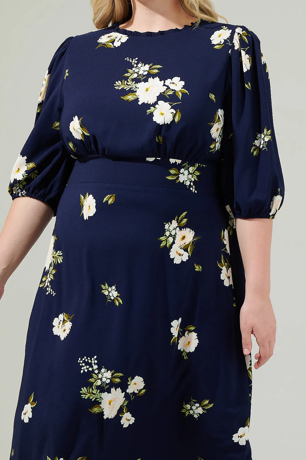 Arlene Floral Smocked Midi Dress Curve sold by Sugarlips product image thumbnail 4