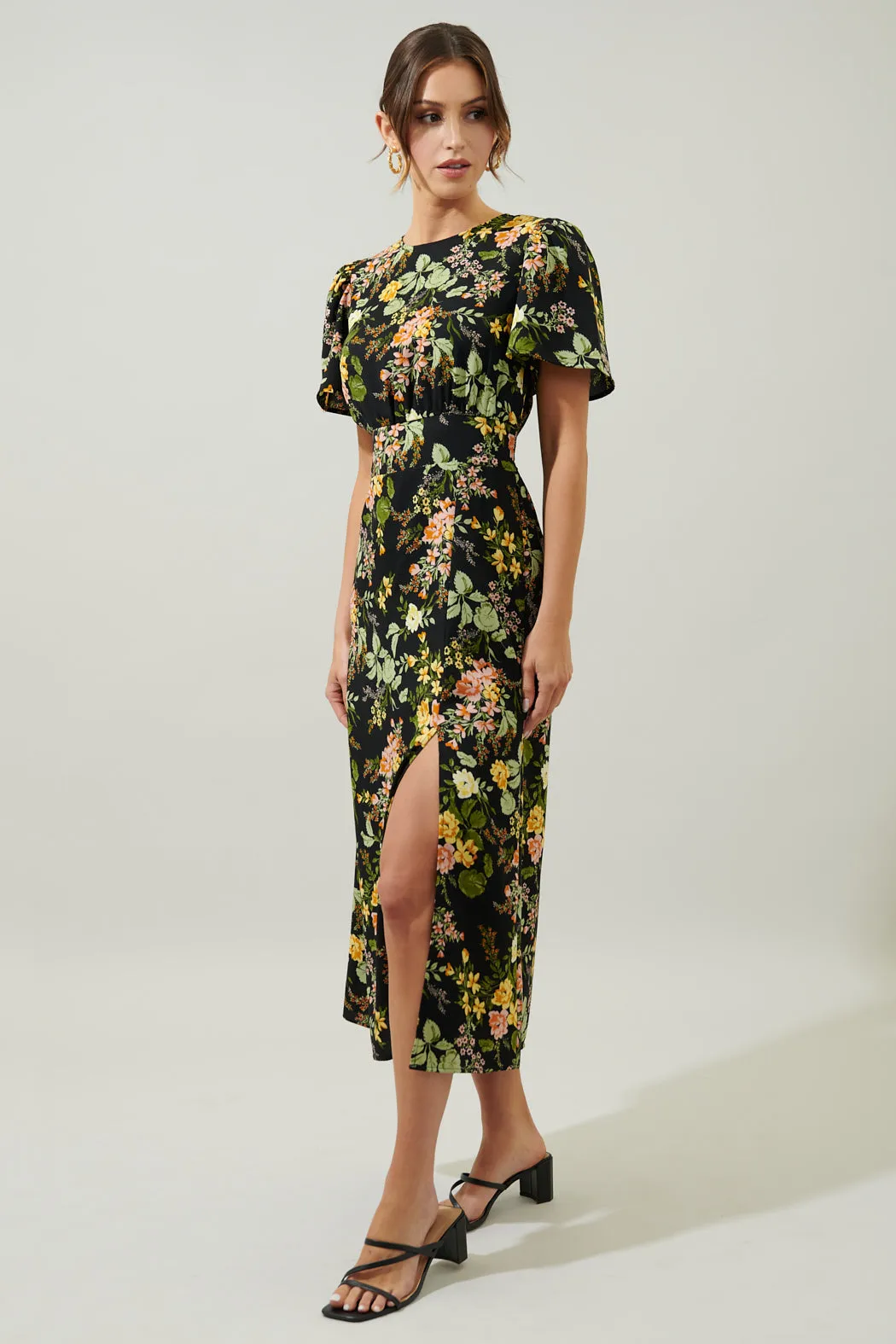Night Bloom Floral Midi Dress sold by Sugarlips product image thumbnail 3