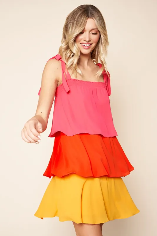 Minute Maid Tiered Ruffle Dress sold by Sugarlips