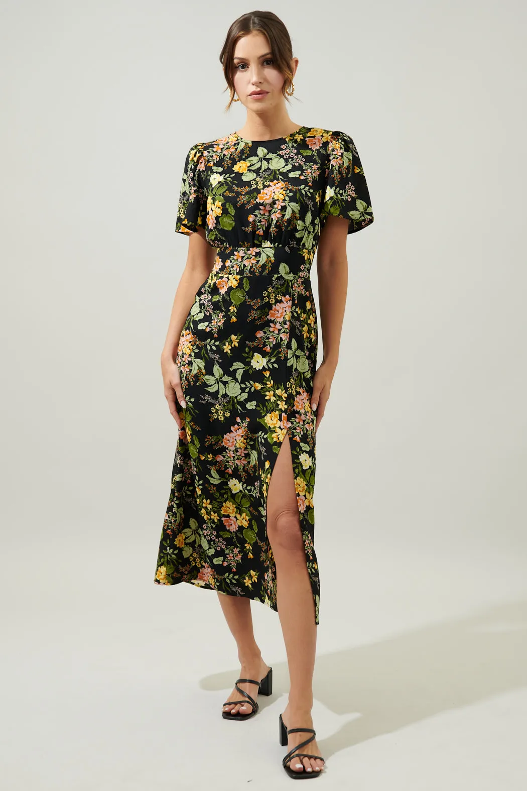 Night Bloom Floral Midi Dress sold by Sugarlips product image thumbnail 5