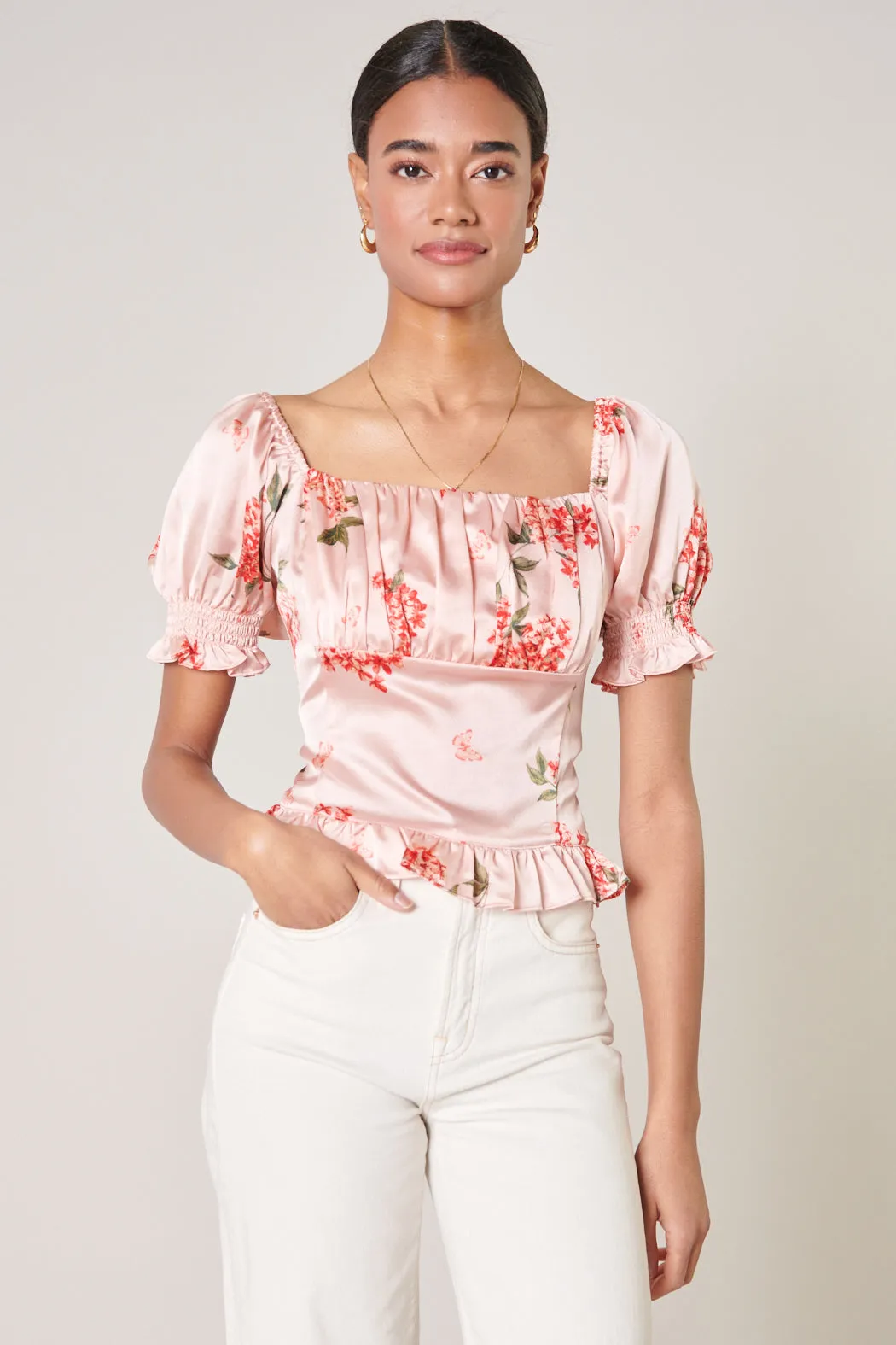 Bonitas Better Together Puff Sleeve Crop Top sold by Sugarlips