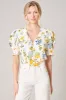 April Floral Print Puff Sleeve Crop Top sold by Sugarlips