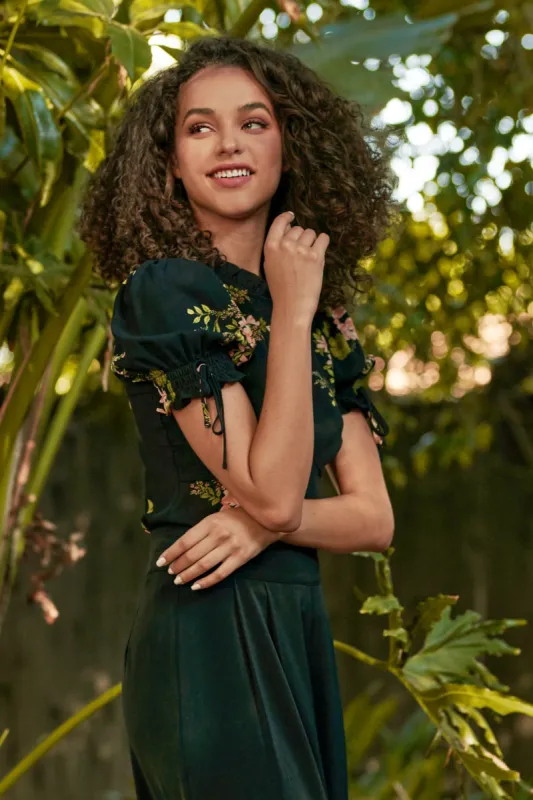 Jasleen Floral Puff Sleeve Smocked Back Top sold by Sugarlips