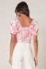 Truth Be Told Viviana Puff Sleeve Crop Top sold by Sugarlips