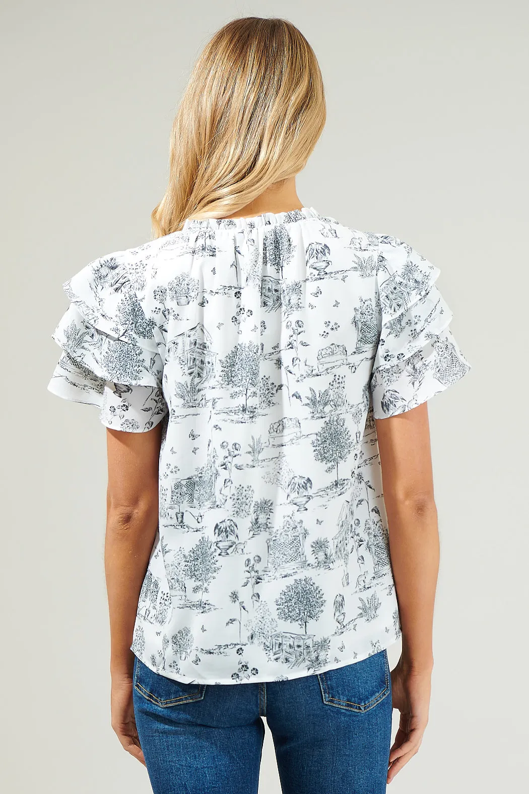 Renzo Toile Ruffle Blouse sold by Sugarlips product image thumbnail 2