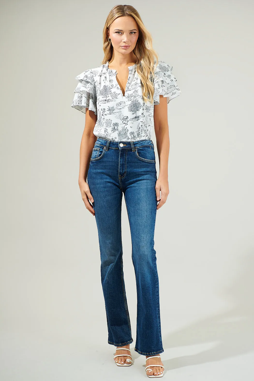 Renzo Toile Ruffle Blouse sold by Sugarlips product image thumbnail 4