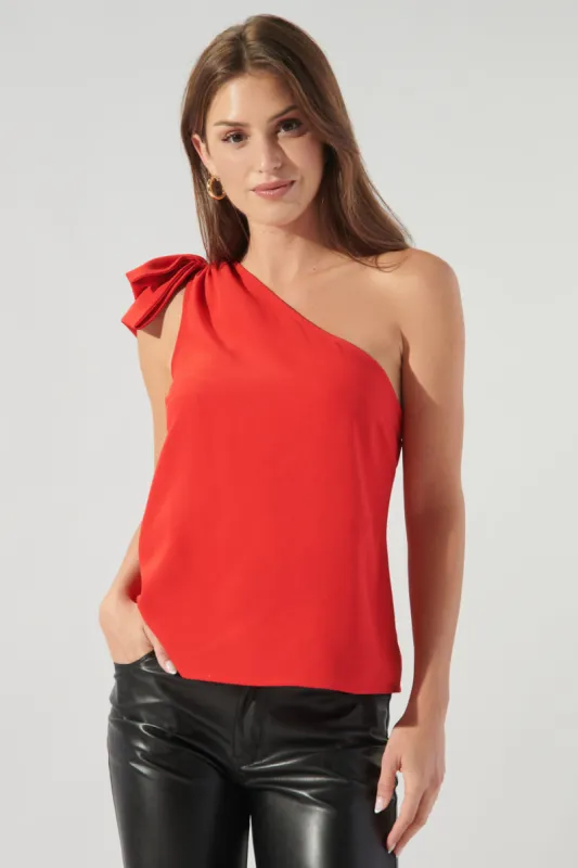Crimson Portofino One Shoulder Top sold by Sugarlips