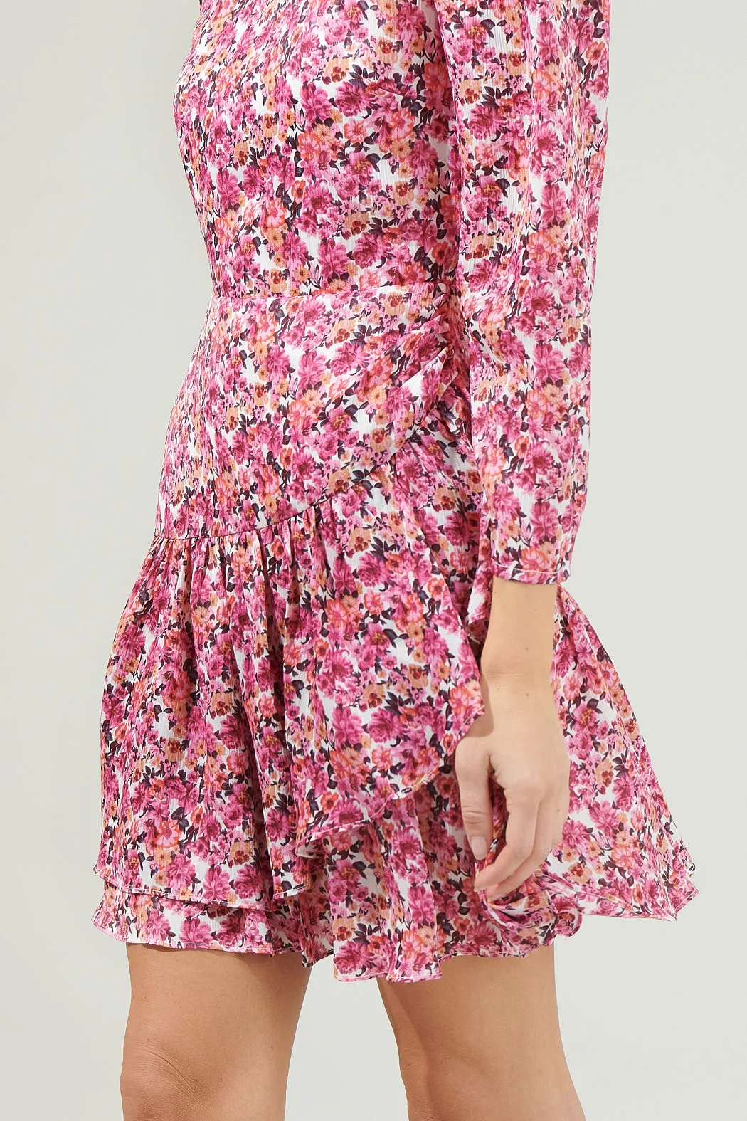 Aura Floral Ruffle Mini Dress sold by Sugarlips product image thumbnail 5