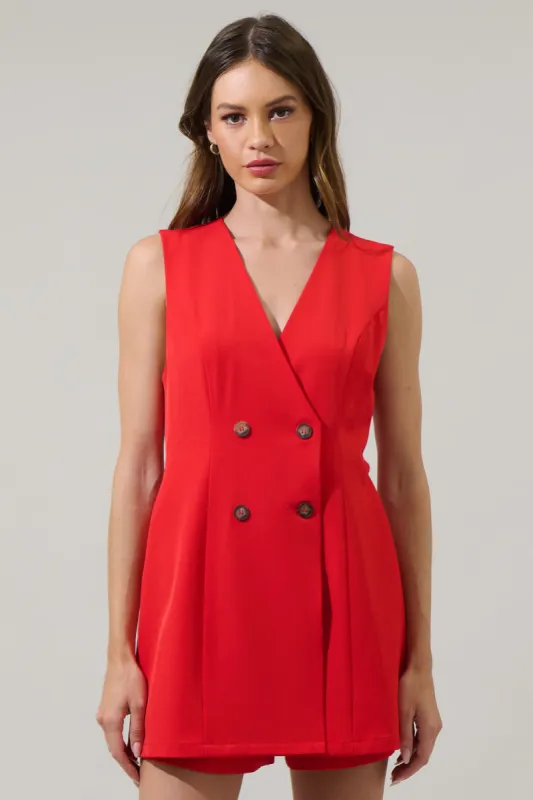 Malaga City Wrap Button Romper sold by Sugarlips