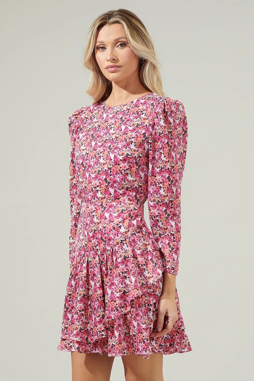 Aura Floral Ruffle Mini Dress sold by Sugarlips product image thumbnail 3