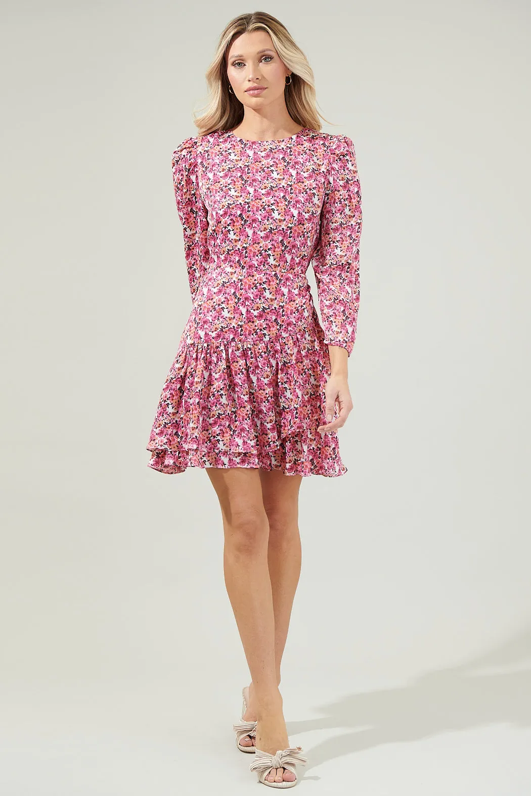 Aura Floral Ruffle Mini Dress sold by Sugarlips product image thumbnail 4
